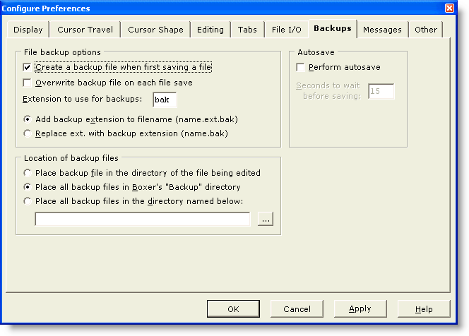 ConfigurePreferencesBackups